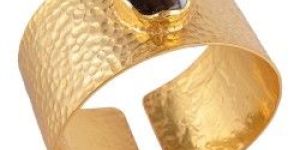 Handmade Agate Cuff with 18K Gold Plated