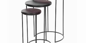 Iron Round Stool Set of Three Size Largest