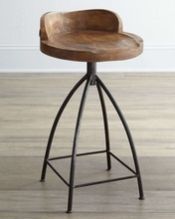 Arteriors Wood Swivel Counter Stool