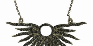 Sunset Black Spinel Silver Necklace