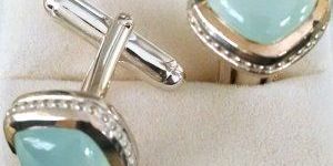 Chalcedony Cushion Cuff Links