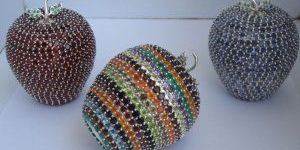 Sterling Silver Apple Studded Stones