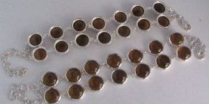 Whisky Quartz Silver Bracelet