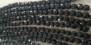 Black Spinel Faceted Box Natural Stone Beads