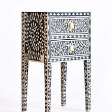 Bone Inlay Bedside Table