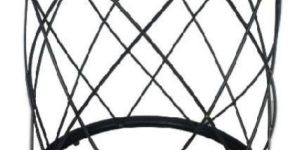 Iron and Wooden Material Side Stool