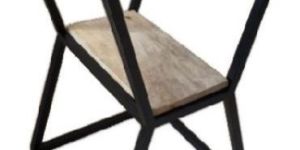 Iron Metal Side Table with Glass Top