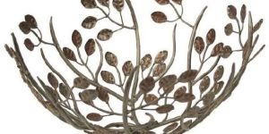 Leaf Design Metal Fruit Bowl