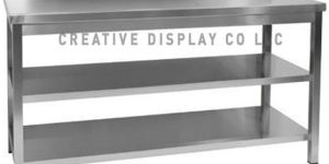 Work Top Table with 2 under Shelf 200cm