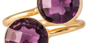 Amethyst Quartz Gold Plated Handmade Adjustable Rings
