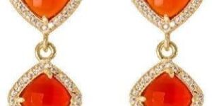CZ Carnelian Earrings