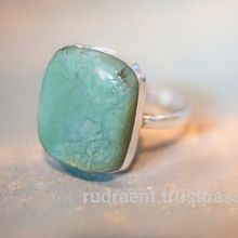 Natural Chrysoprase Gemstone Sterling Silver Ring