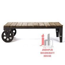 Antique Iron Industrial Cart Coffee Table