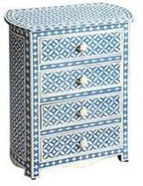 Drawer Bedroom Furniture Bone Inlay Nightstand