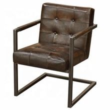 Genuine Leather Dining Chair with Arms