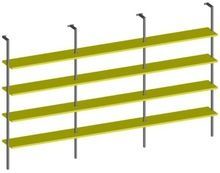 Iron Wooden Tier Wall Hanging Shelf