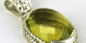 Grounding Stone !! Lemon Topaz 925 Sterling Silver Pendant