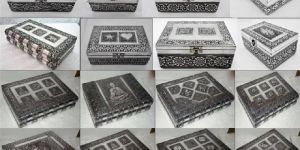 Silver Metal Crafted Jewelry Gift Dry Fruit Utility Boxes
