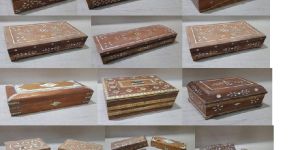 TEAK WOOD with Bone Horn Mop Inlay Boxes