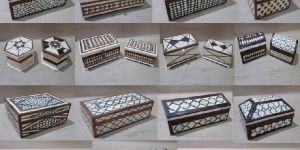 Wood with Bone Horn Inlay Colonial Collections Boxes