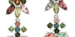 Designer 18kt White Gold Turmaline Earring