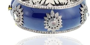 Enamel Silver Bangle
