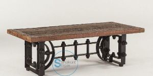 Heavy Metal Base Vintage Industrial Coffee Table