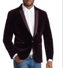 Purple Velvet One Button Blazer
