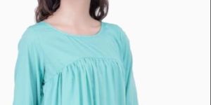 Womens Poly Crepe Round Neck Top