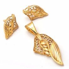 Brass Gold Polished Earring Pendant Set