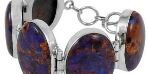 Favorite Purpal Copper Turquoise Gemstone Sterling Silver Bracelet Jewelry