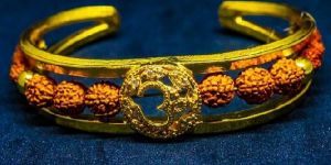 C Shaped Rudraksha Om Bangle