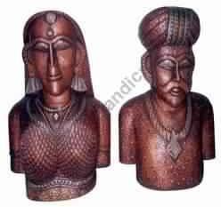 Wooden Man and Women Figure