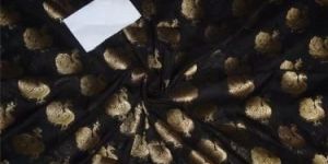 100% silk black organza w/gold jacquard 44 inch ORGANZ29[2]