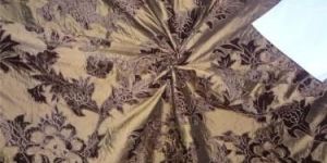 54 Inch Wide Silk Dupioni Bronze X Brown Velvet Embroidery
