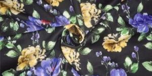 black floral print Scuba Knit fabric 59 inch wide- for fashion wear B2SCUBA83[4]
