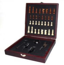 Wine Chess Set in Wood
