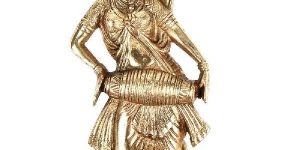 Brass Dancing Lady with Drum Door Handle