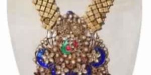 GOLD POLISH WEDDING STATEMENT NECKLACE