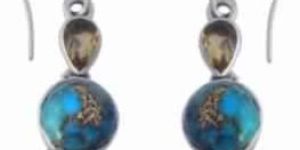 TURQUOISE HANDMADE WOMENS DANGLE EARRINGS