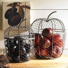 WIRE APPLE SHAPE FRUIT BASKET