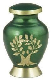 Green Tree Brass Cremation Urn