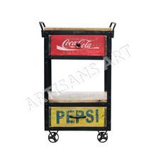 Metal Wood Drawer Bedside