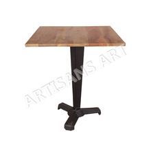 Wood Iron Base Restaurant Table