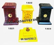 Brown Yellow Green Color Small Wooden Incense Towers