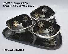 Aluminum Platter and 3 Bowls Set