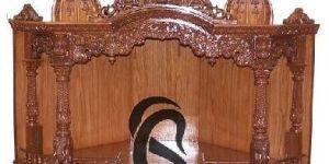 WOODEN CORNER TEMPLE FOR HOME