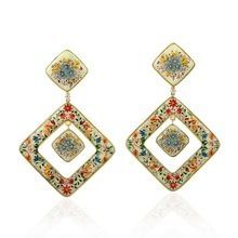 Bakelite Gold Party Wear Enamel Earring