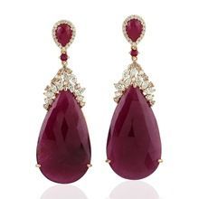 Gold Dangle Ruby Earring
