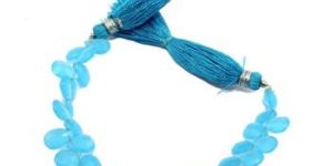 Blue Chalcedony Connector Pear Shape Connector Teardrop Loose Gemstone